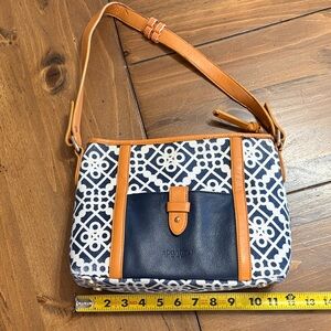 Spartina 449 Daufuskie Island Purse Navy Tan White South Carolina